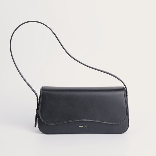 Otto Baguette Bag in Leather - Black
