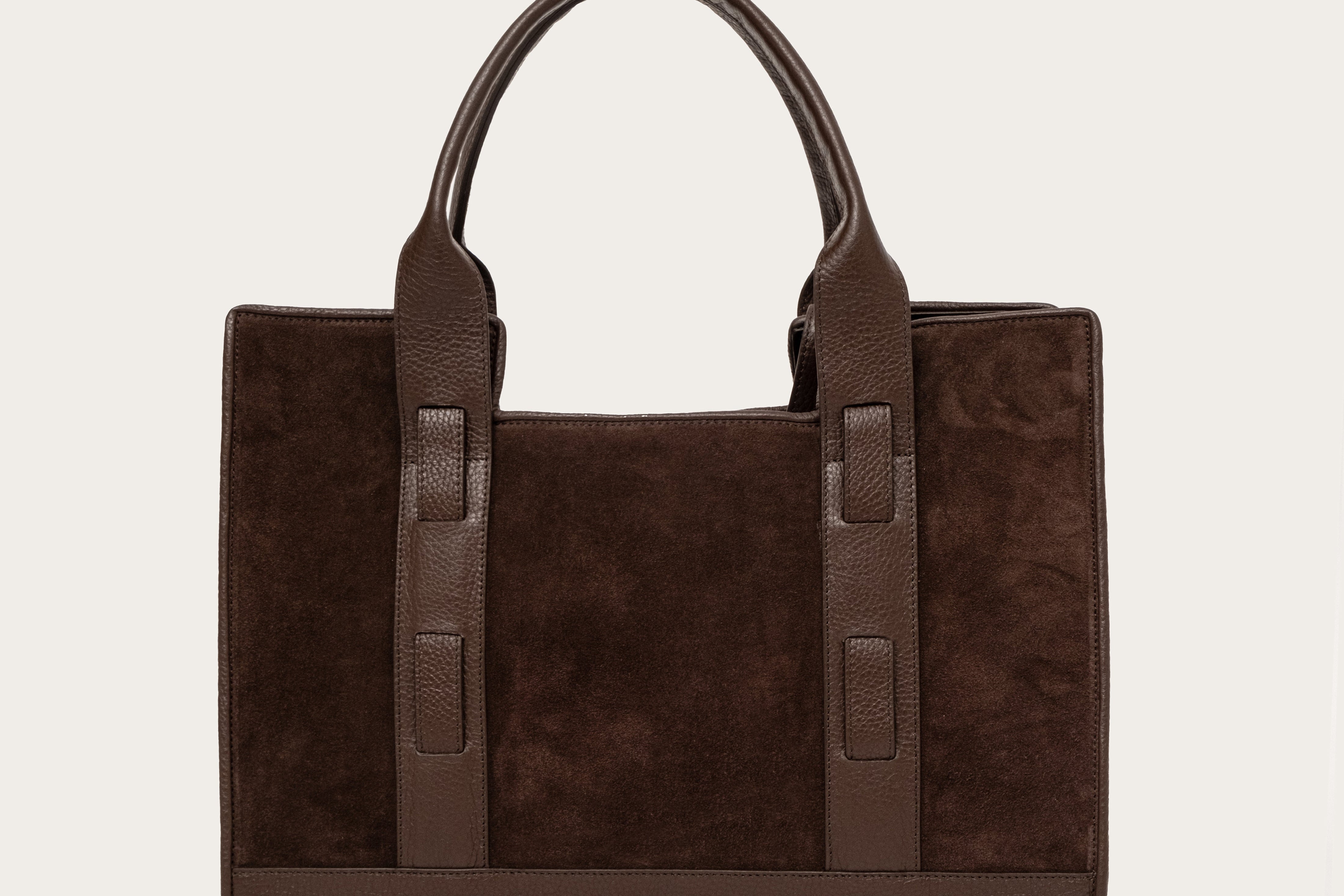 Magna Tote Bag in Suede - Earth Brown MATRIARQE