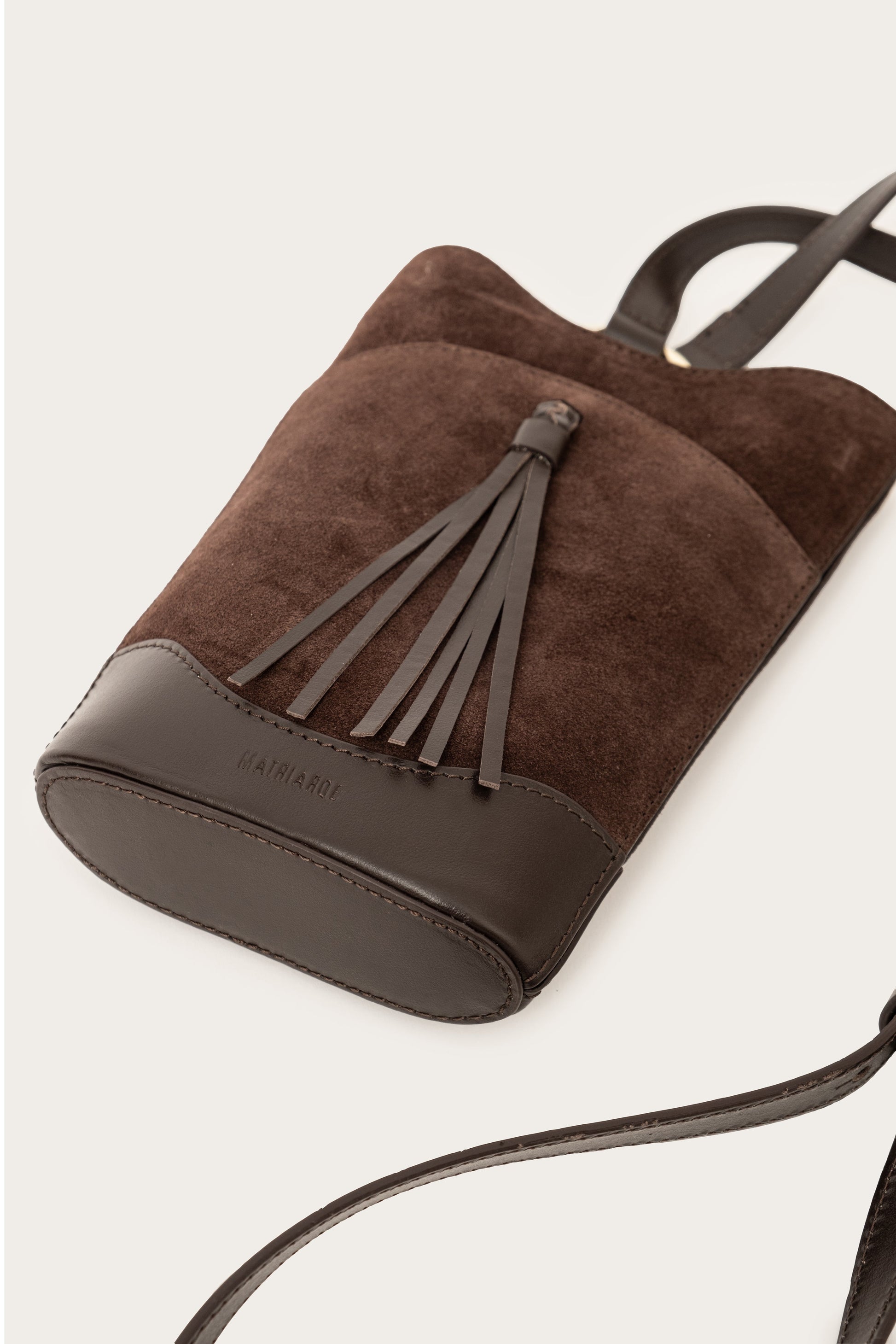 Eos Crossbody Bag in Suede - Brown MATRIARQE