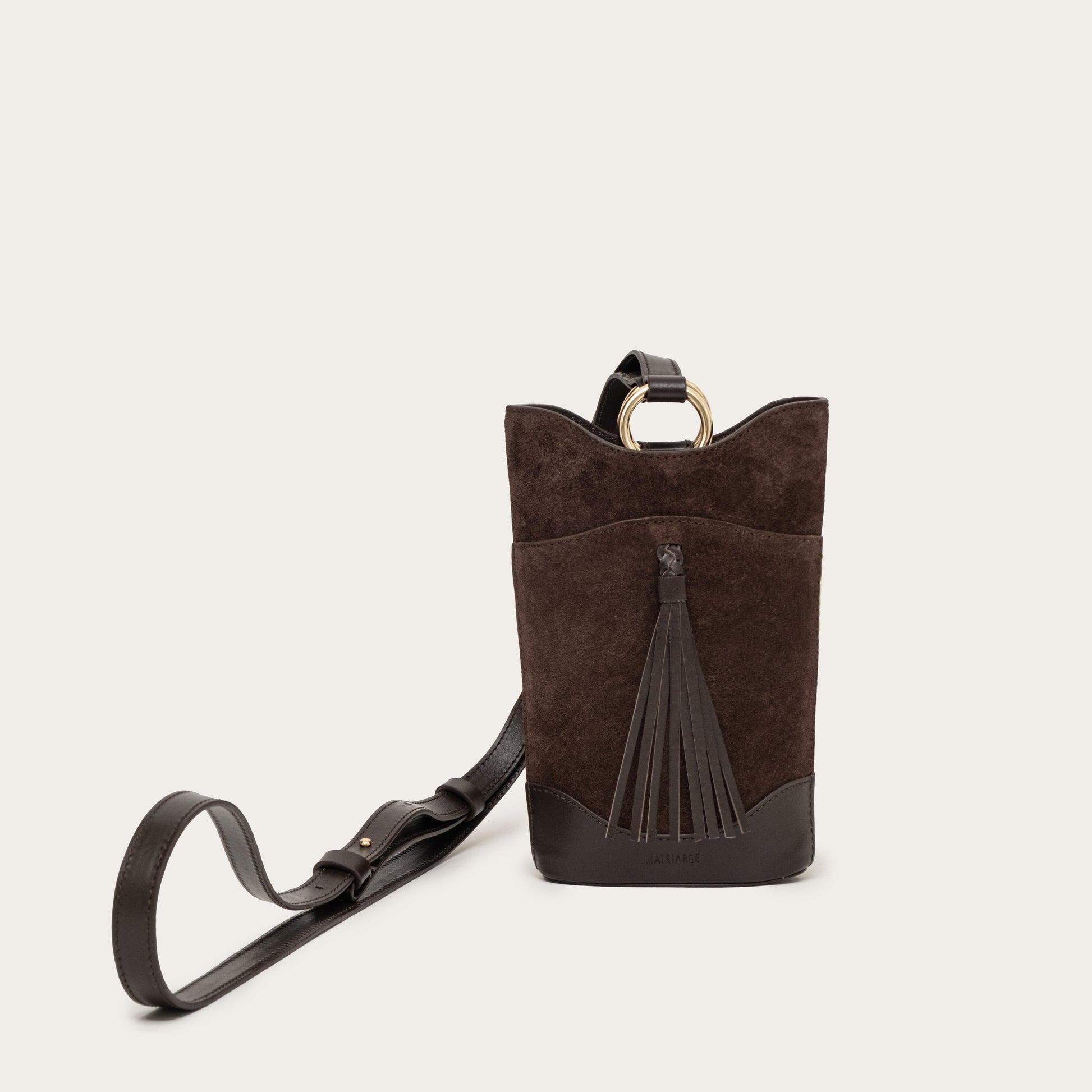 Eos Crossbody Bag in Suede - Brown MATRIARQE