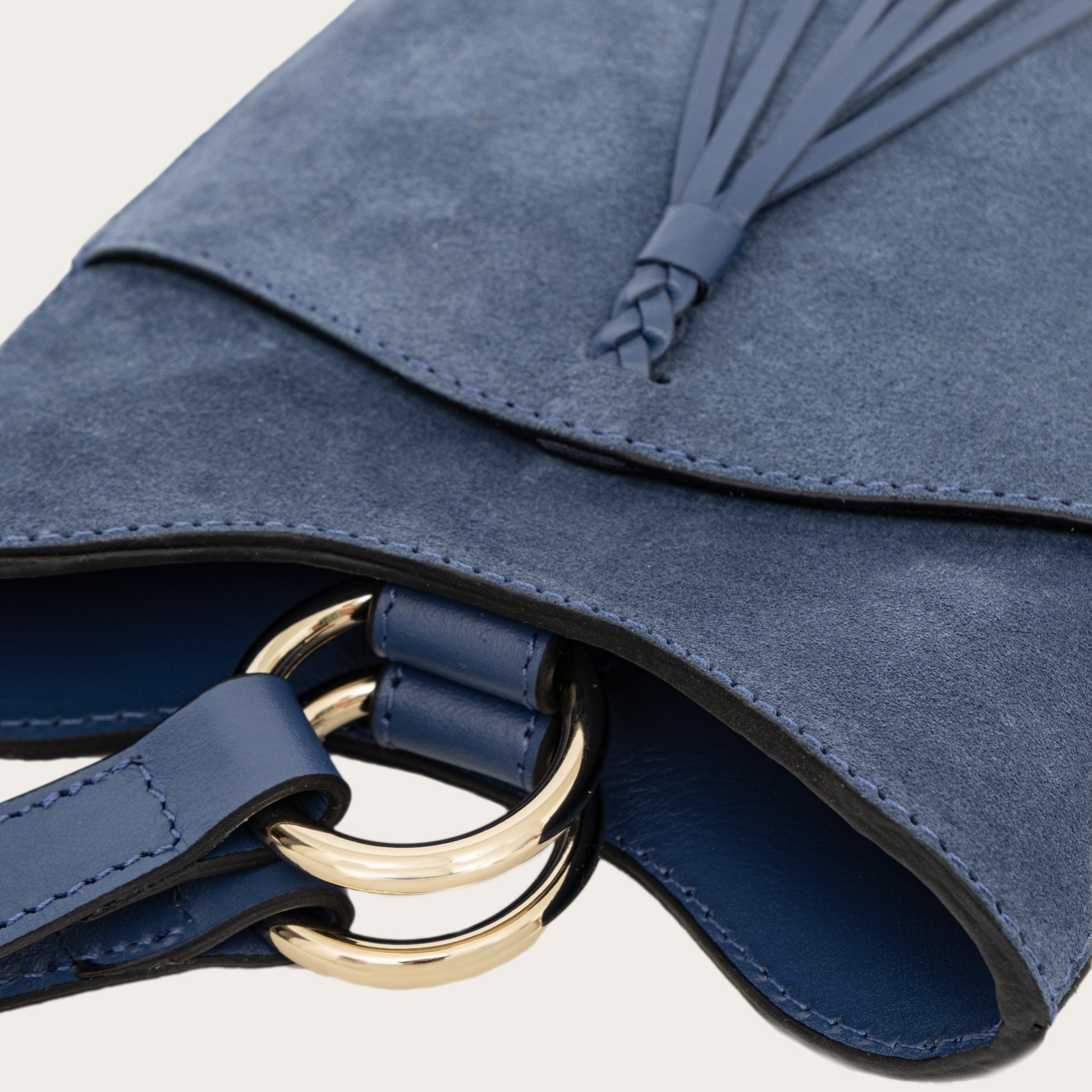 Eos Crossbody Bag in Suede - Denim Blue MATRIARQE