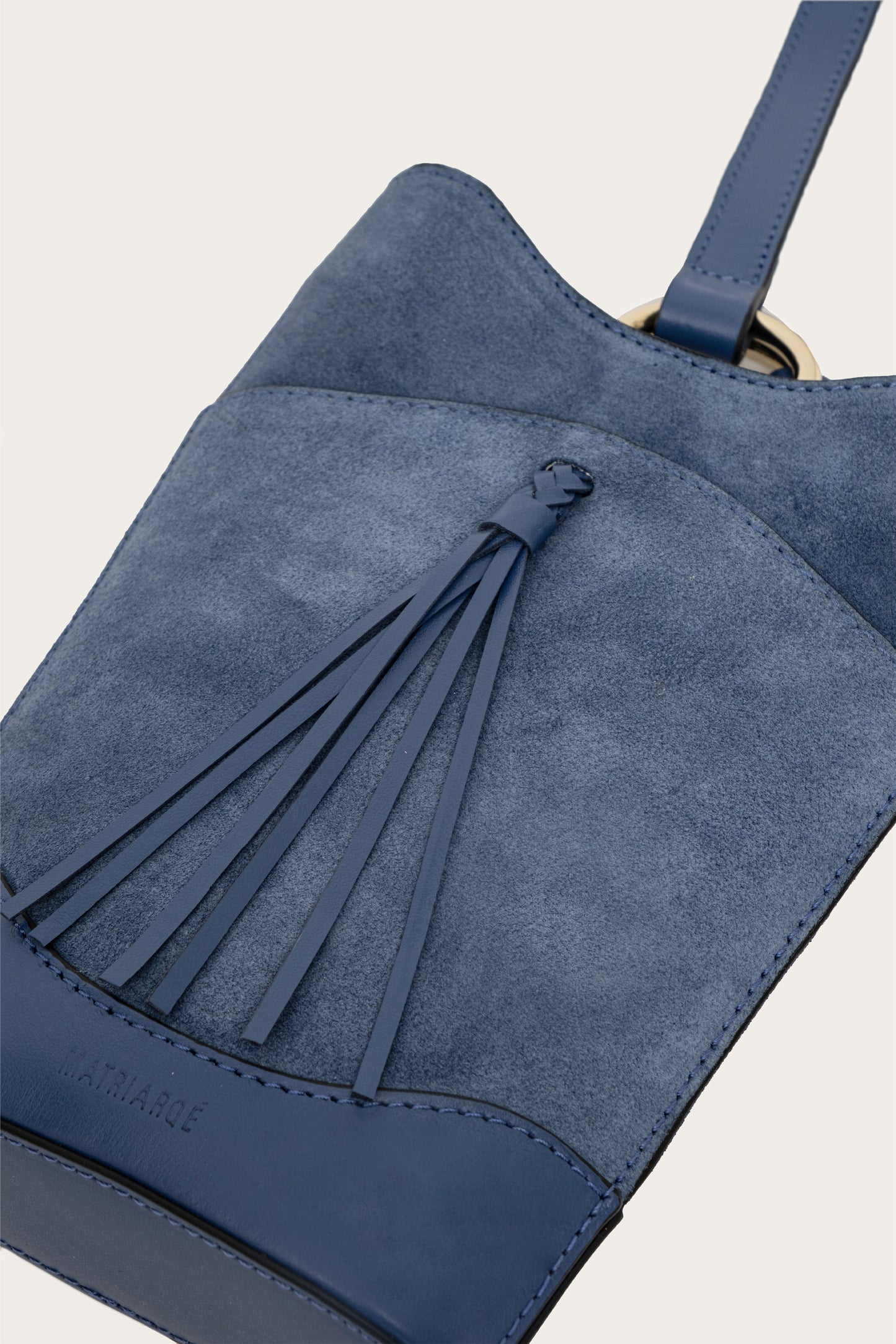 Eos Crossbody Bag in Suede - Denim Blue MATRIARQE