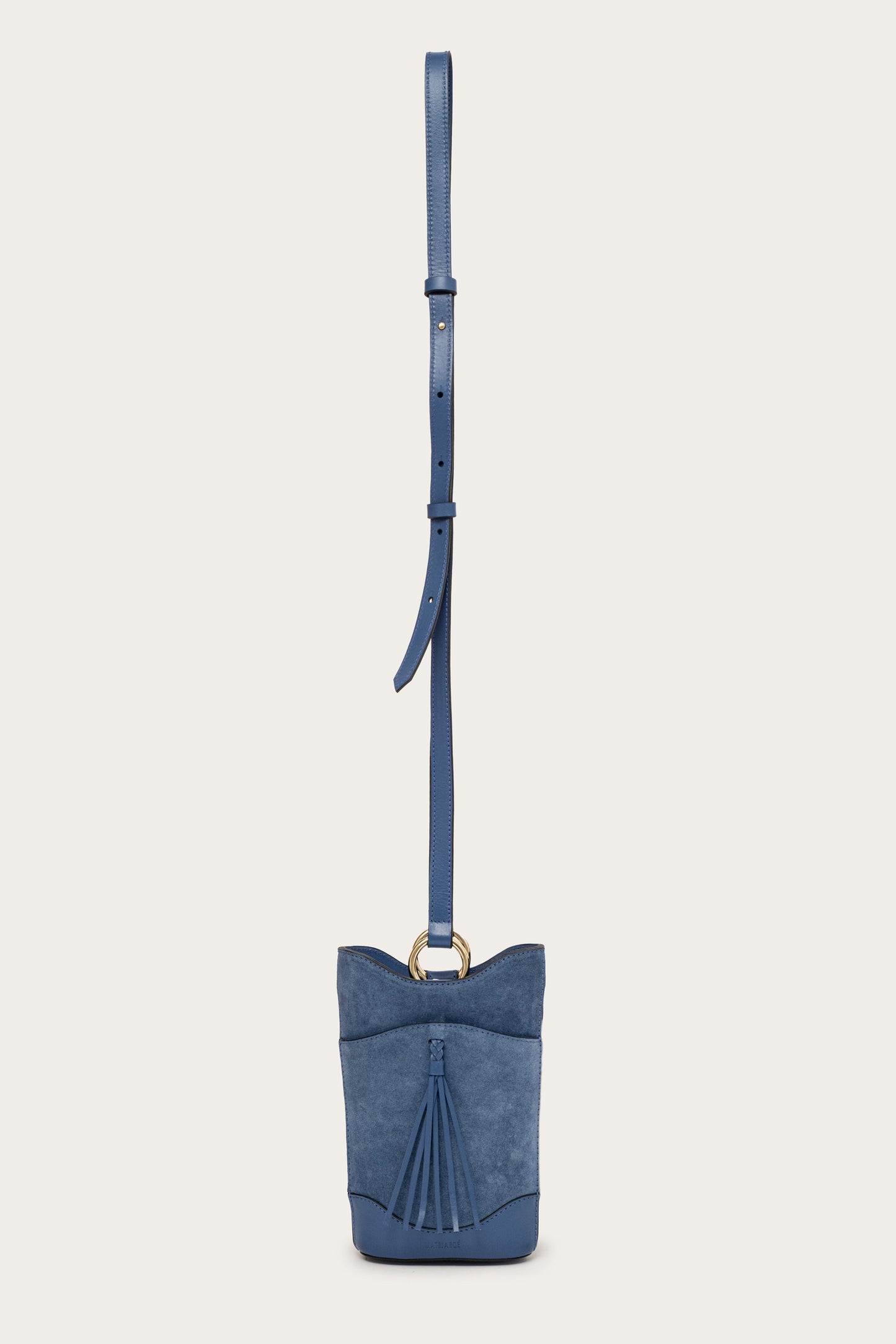 Eos Crossbody Bag in Suede - Denim Blue MATRIARQE