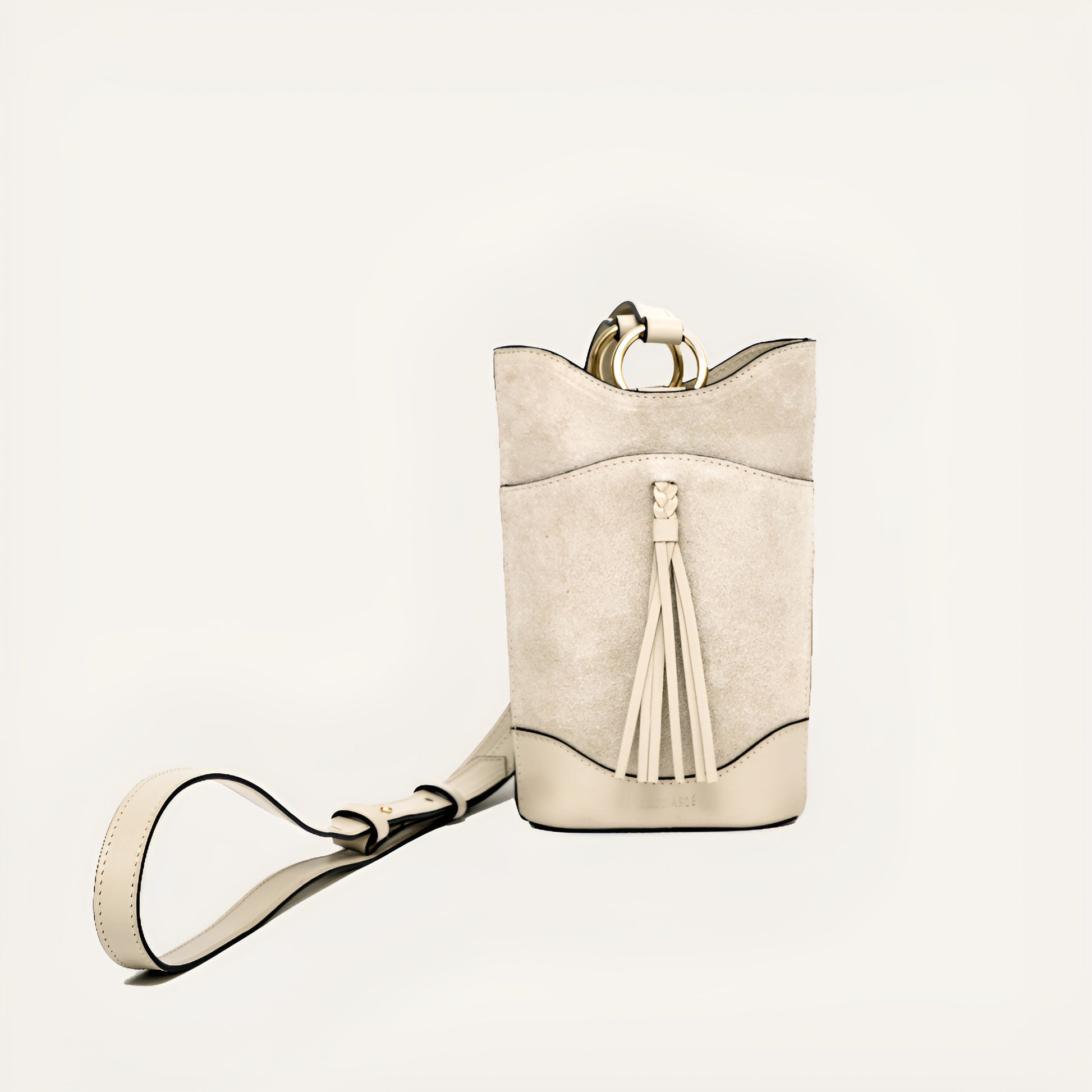 Eos Crossbody Bag in Suede - Panna MATRIARQE