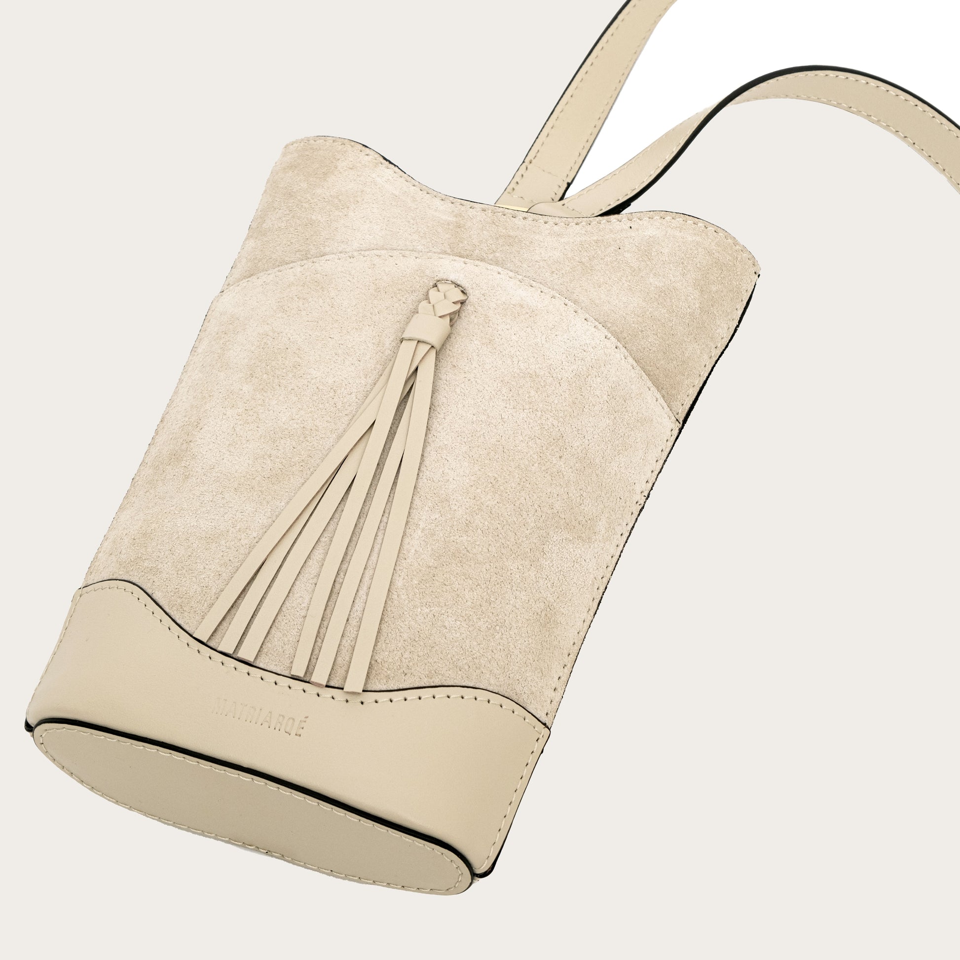 Eos Crossbody Bag in Suede - Panna MATRIARQE