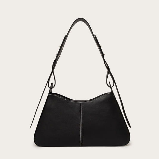 Ida Shoulder Bag in Leather - Black MATRIARQE