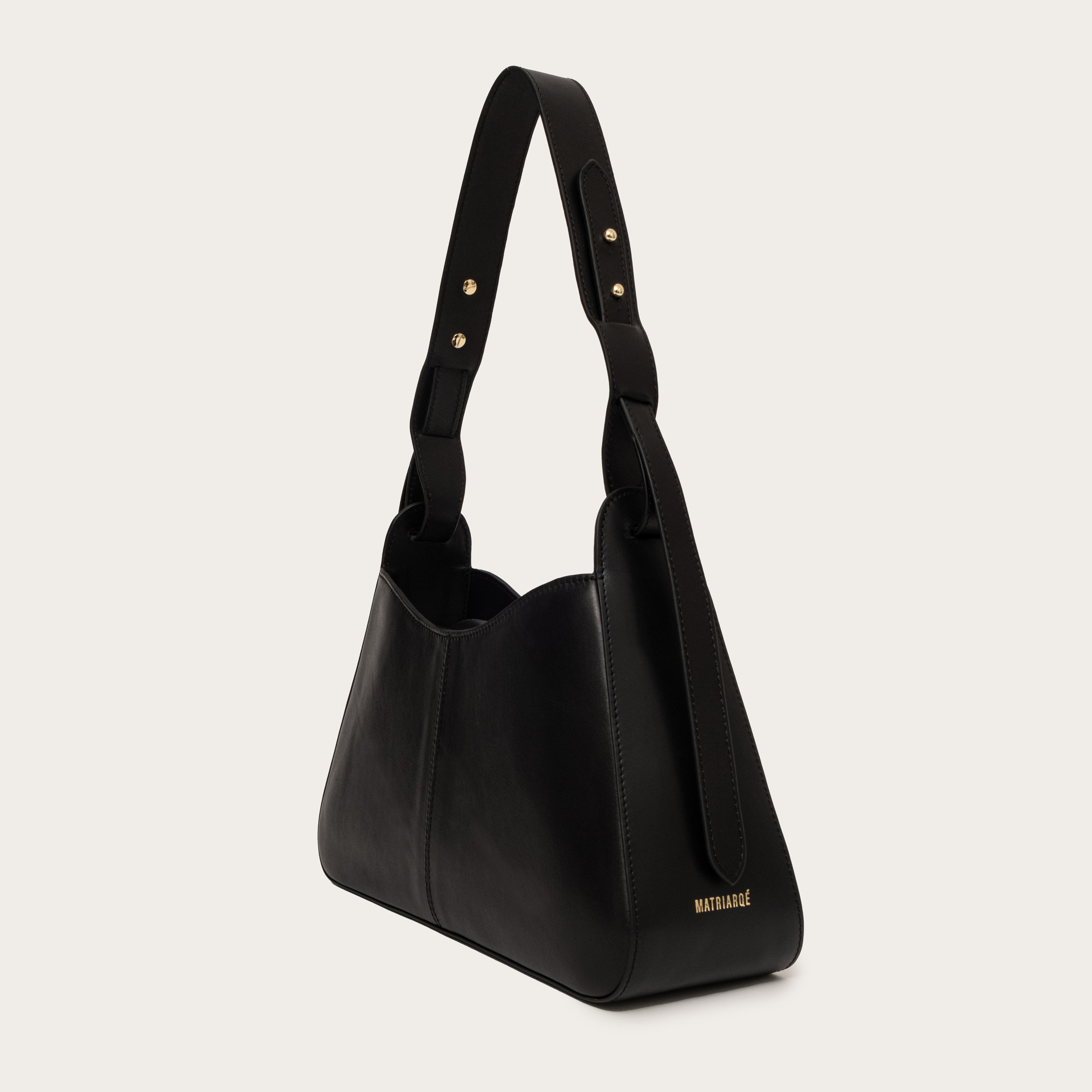 Ida Shoulder Bag in Leather - Full Black – MATRIARQE