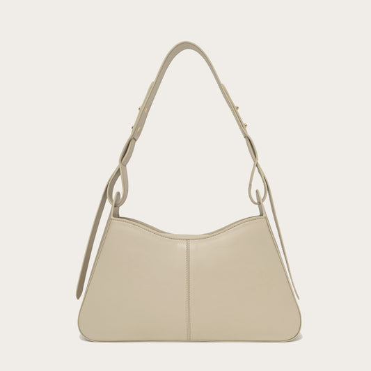 Ida Shoulder Bag in Leather - Ivory MATRIARQE