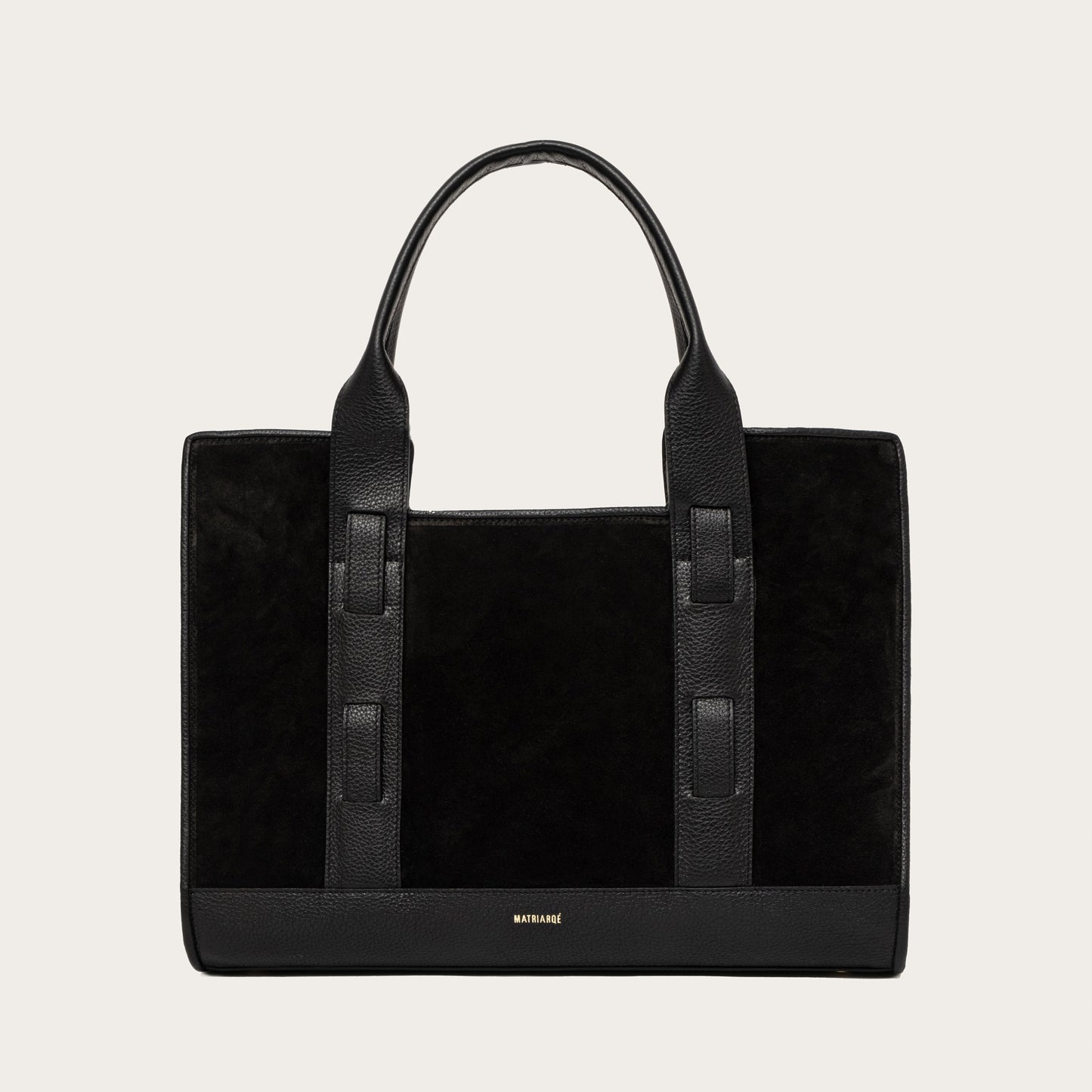 Magna Tote Bag in Suede - Black MATRIARQE