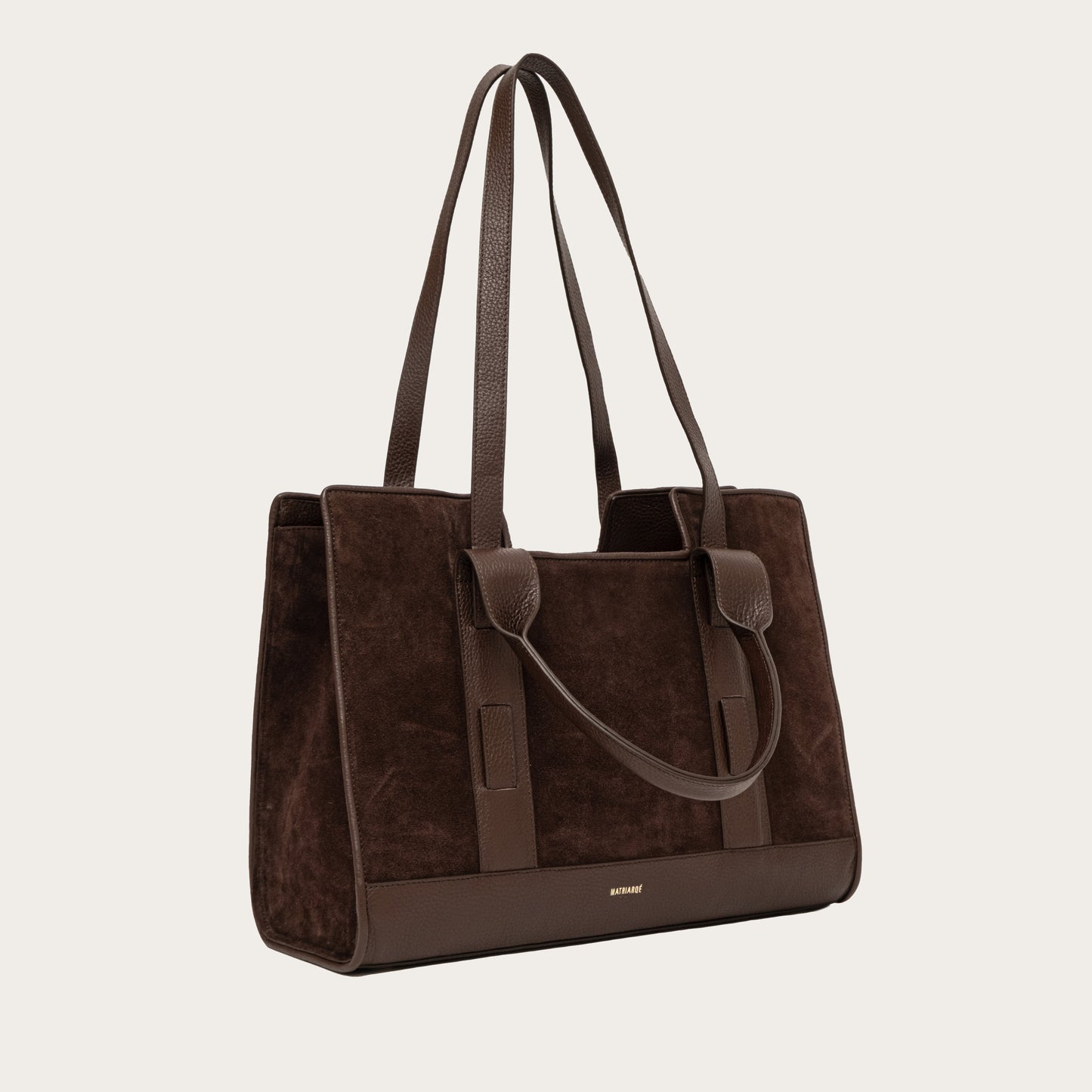 Magna Tote Bag in Suede - Earth Brown MATRIARQE