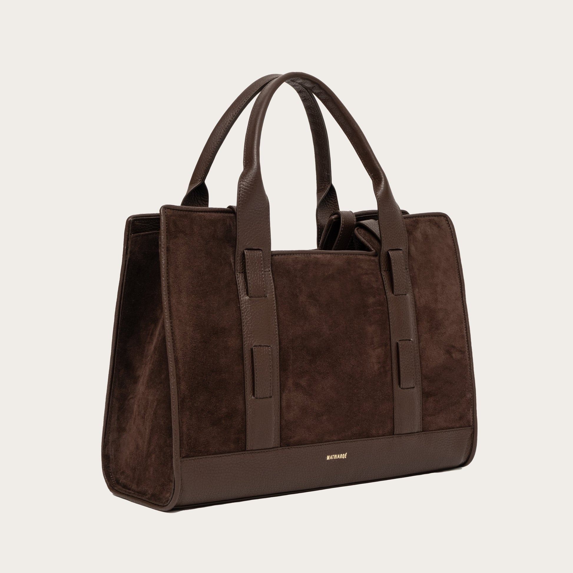 Magna Tote Bag in Suede - Earth Brown MATRIARQE